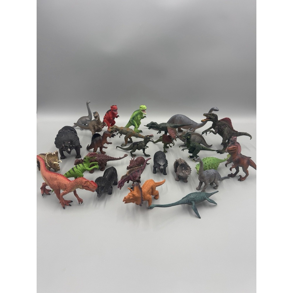 Dinosaur Figure Lot Assorted Sizes & Brands Lot Of 29 Dinosaurs Figures